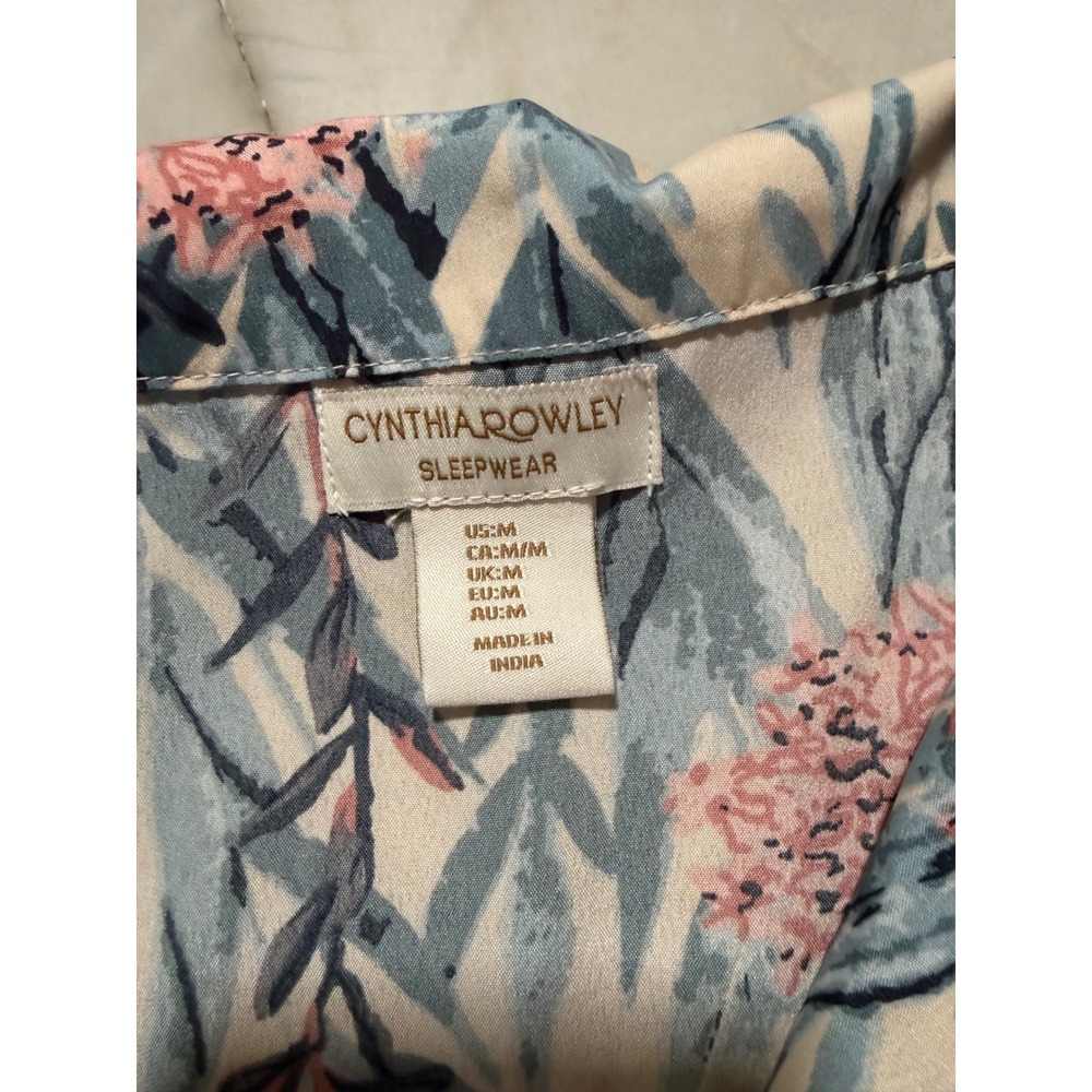 Cynthia Rowley Women's Floral Tropical Pajama Set M Short Sleeve Top Large Pants - Picture 7 of 15